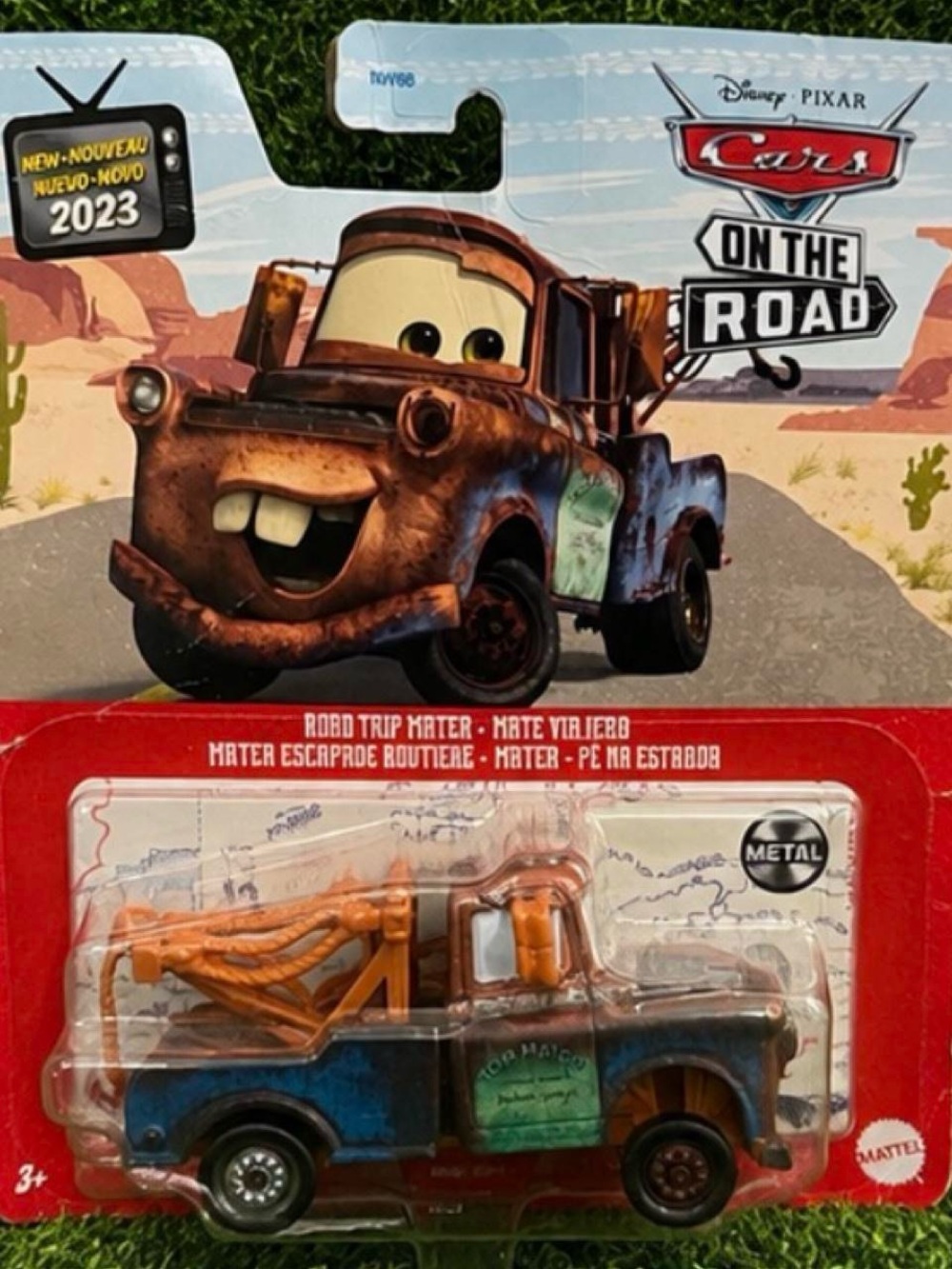 Mattel Cars On The Road Mater Tow Truck - Blue, Brown & Orange